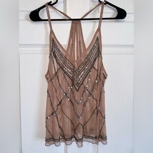 FOREVER 21 Blush Beaded and Sequin Top (S)